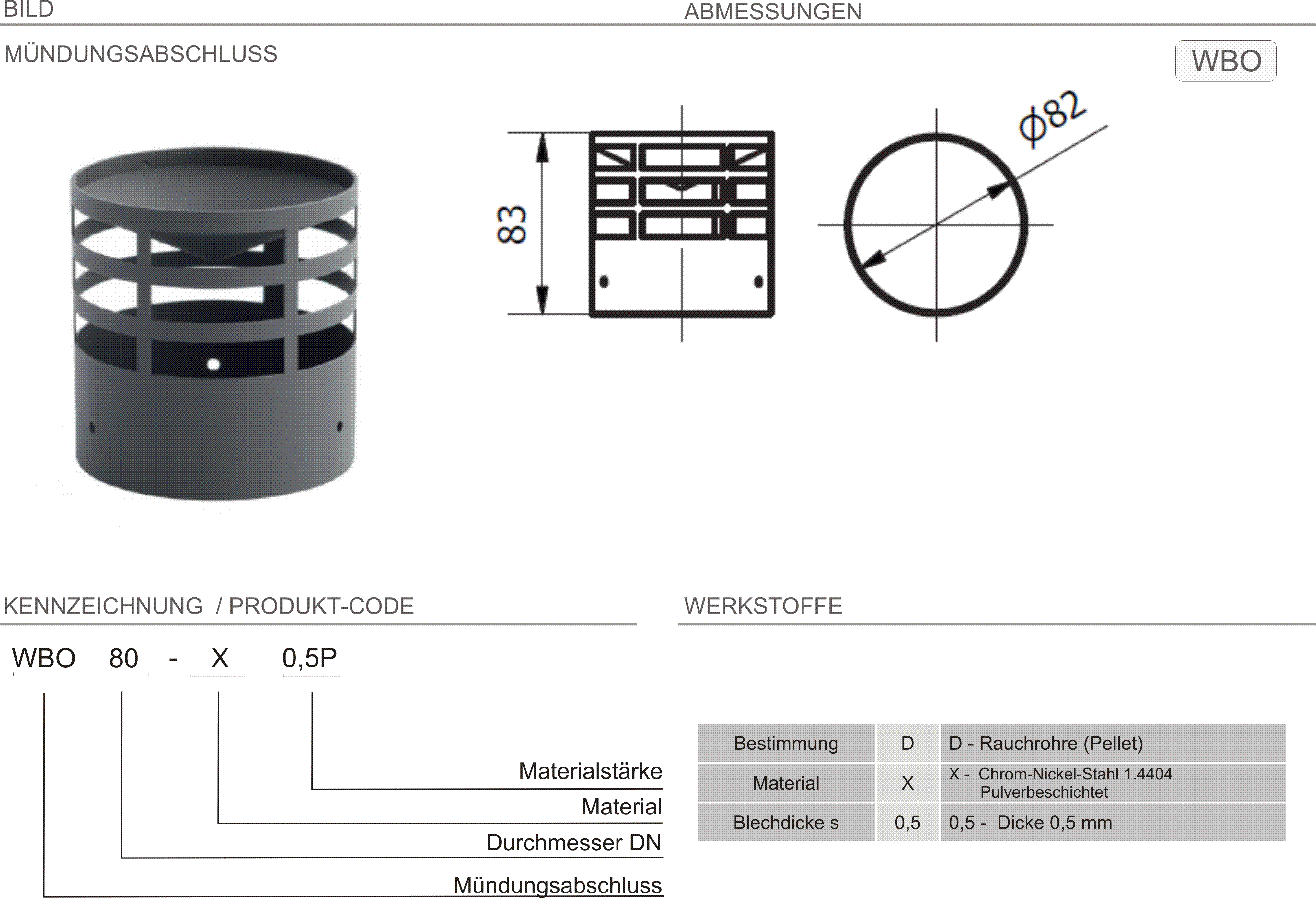 Produkt Beschreibung SPKP-WBO80